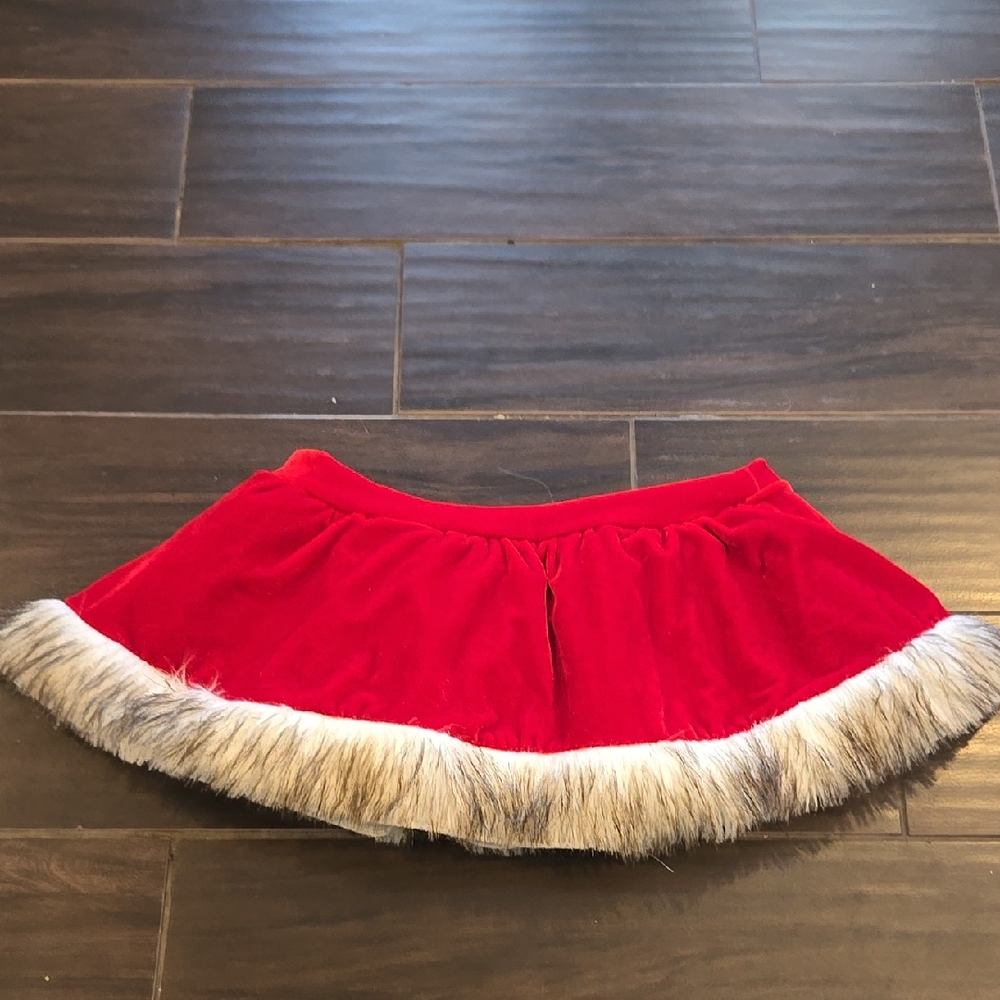 Santa Mini Skirt Sz Small Measure 14" 9 " Waist zTo Hem